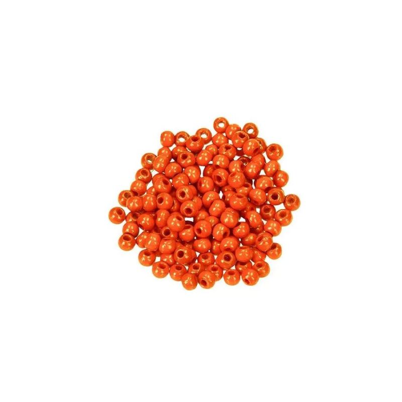 450 Holzperlen Orange, 4 mm, Bohr. 1.5 mm, Ungiftige und speichelfeste Farbe