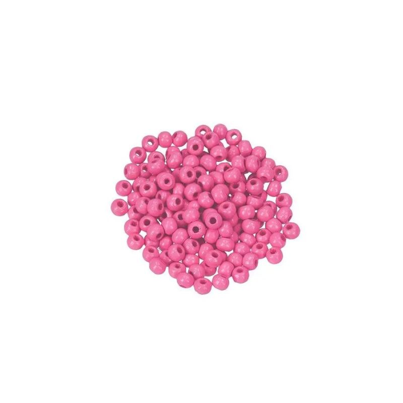 Gros lot 450 Perles en bois Rose, diam. 4 mm, perçage 1.5 mm
