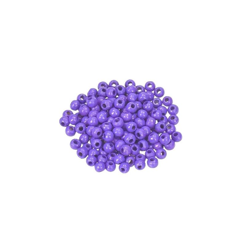 Gros lot 450 Perles en bois Violet lilas, diam. 4 mm, perçage 1.5 mm