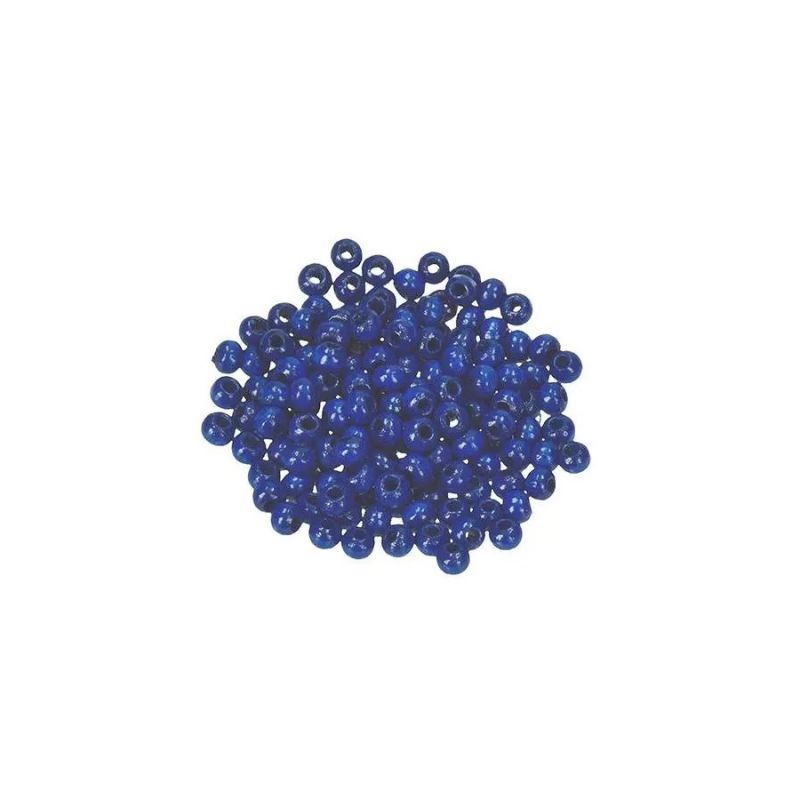 Gros lot 450 Perles en bois Bleu, diam. 4 mm, perçage 1.5 mm