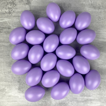 Lot 25 Oeufs en plastique Lavande, hauteur 6 cm, déco de Pâques et chasse aux oeufs