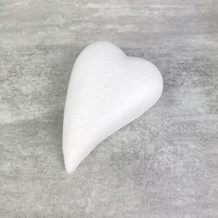 Set of 5 Elongated Heart, polystyrene, Drop Shape, 8x5.5 cm, domed