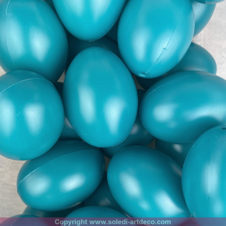 Lot XXL 250 Oeufs en plastique Bleu canard, hauteur 6 cm, déco de Pâques et chasse aux oeufs