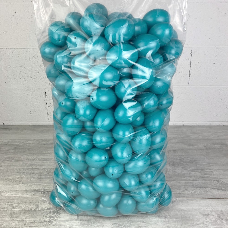 Lot XXL 250 Oeufs en plastique Bleu canard, hauteur 6 cm, déco de Pâques et chasse aux oeufs