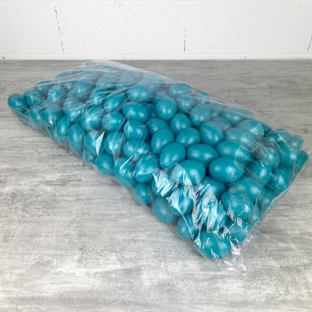 Lot XXL 250 Oeufs en plastique Bleu canard, hauteur 6 cm, déco de Pâques et chasse aux oeufs