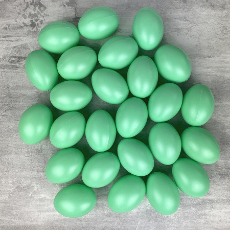 Lot 25 Oeufs en plastique Vert menthe, hauteur 6 cm, déco de Pâques et chasse aux oeufs