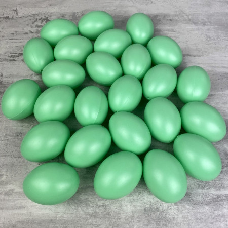 Lot XXL 250 Oeufs en plastique Vert menthe, hauteur 6 cm, déco de Pâques et chasse aux oeufs