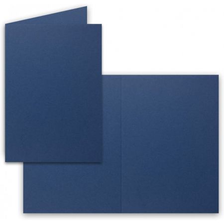 Lot de 25 Cartes Doubles Bleu foncé avec enveloppes, format A6, 105 x 149 mm