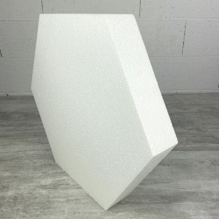Socle plat Hexagonal 2D Polystyrène, Largeur 60 cm, 6 cotés à 30 cm, épaisseur 7 cm