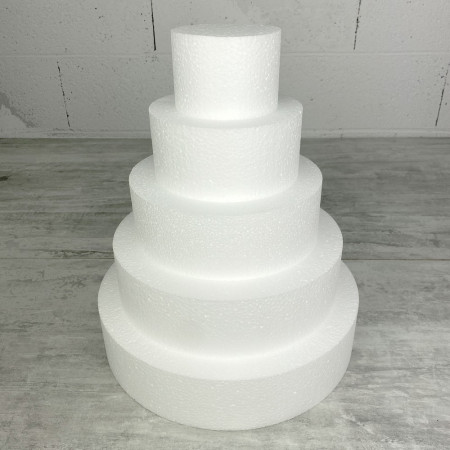 Pièce montée Présentoir en polystyrène haute densité, haut. 35 cm, diamètre de base 30 cm, 5 étages