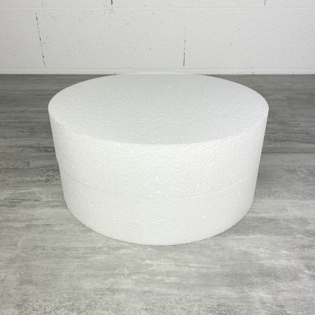 Lot de 2 Disques en polystyrène Haut. 7 cm, Diamètre 30 cm, Dummies en Styropor blanc, à décorer