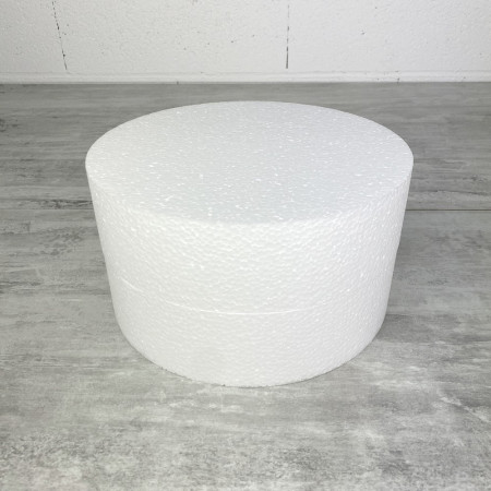 Lot de 2 Disques en polystyrène Haut. 7 cm, Diamètre 20 cm, Dummies en Styropor blanc, à décorer