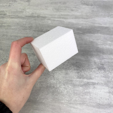 Little Square polystyrene base, 5x5 cm, height. 7 cm, Dummy support Pad in pro density white Styropor