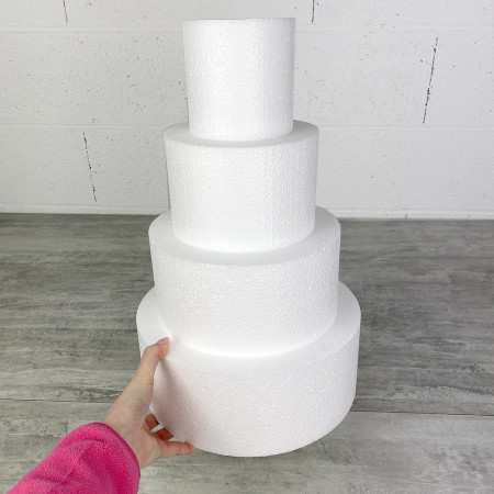 Pièce montée en Polystyrène, 40 cm de haut, Base Ø 25cm à 10cm, 4 étages wedding cake haute densité