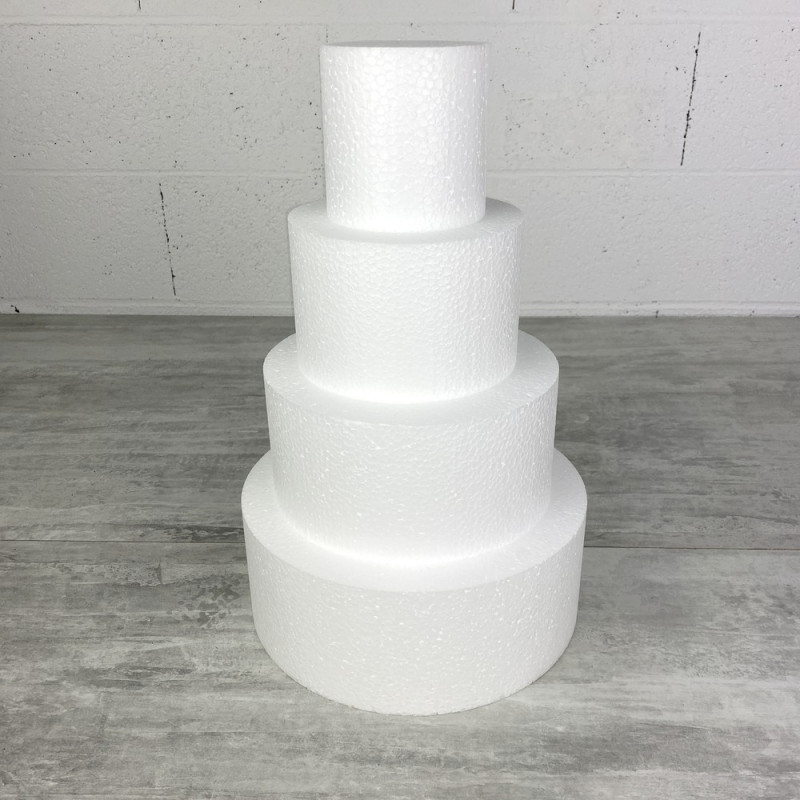 Pièce montée en Polystyrène, 40 cm de haut, Base Ø 25cm à 10cm, 4 étages wedding cake haute densité