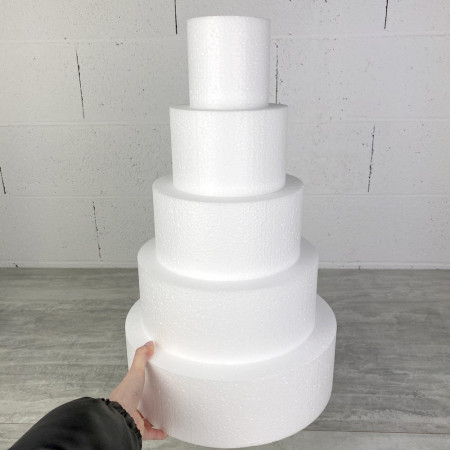 Pièce montée en Polystyrène, 50 cm de haut, Base Ø 30cm à 10cm, 5 étages wedding cake haute densité