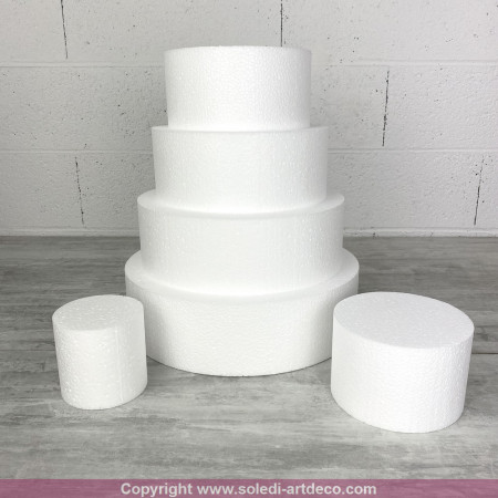 Pièce montée en Polystyrène, 60 cm de haut, Base Ø 35cm à 10cm, 6 étages wedding cake haute densité