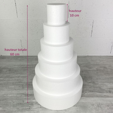 Styropor Hochzeittstorten-Dummy, 60 cm Gesamthöhe, Basis 35 cm Durchmesser, hohe Materialdichte