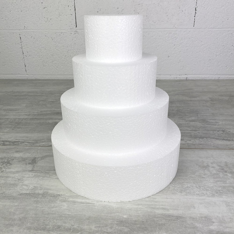 Styropor Hochzeittstorten-Dummy, 28 cm Gesamthöhe, Basis 25 cm Durchmesser, hohe Materialdichte