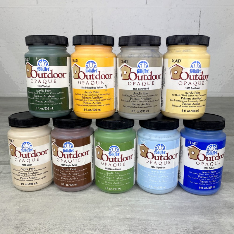 Peinture Folkart Acrylique extérieur, flacon de 236 ml, pour métal, bois, pierre, terre cuite etc
