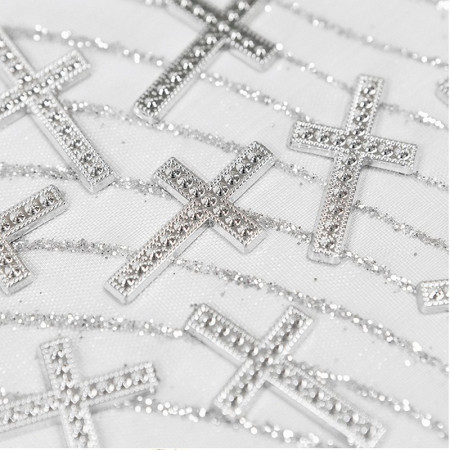 Lot de 50 Croix argentées décoratives à éparpiller ou à coller, longueur 25 mm