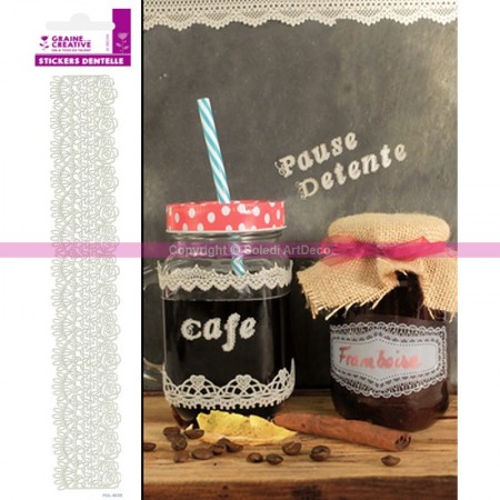 Lot de 2 Bandes imitation Dentelles Arabesque 3D, Long. 30cm, pour tout support