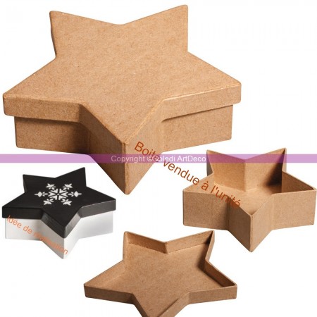 Boite plate carrée de rangement avec couvercle en carton, 10,5 x 10,5 x H 3,6 cm