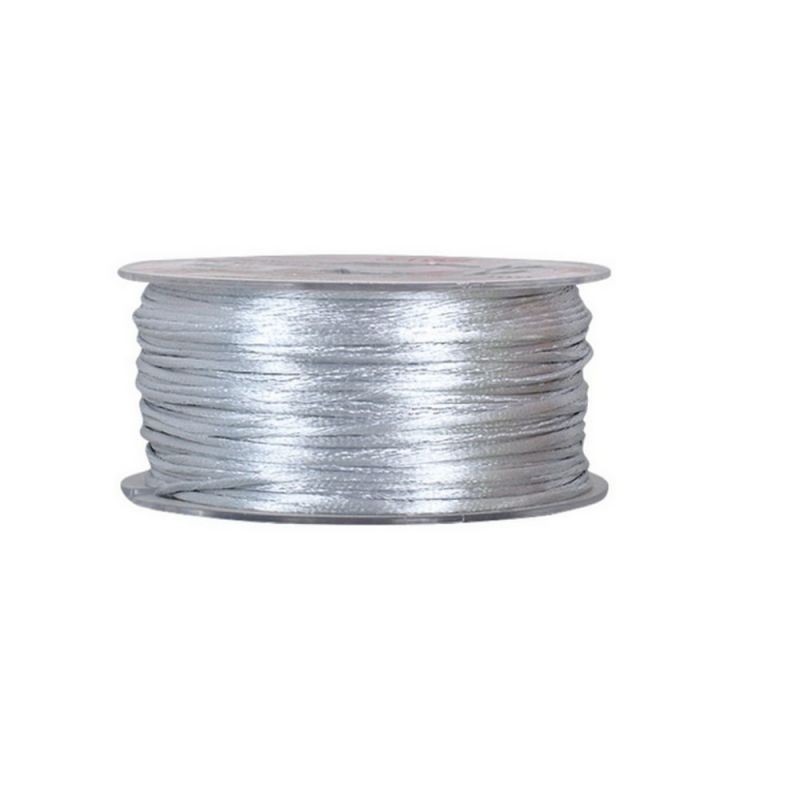 Rouleau de Cordelette à tresser en satin Gris clair, diam. 1,5 mm, 50 mètres