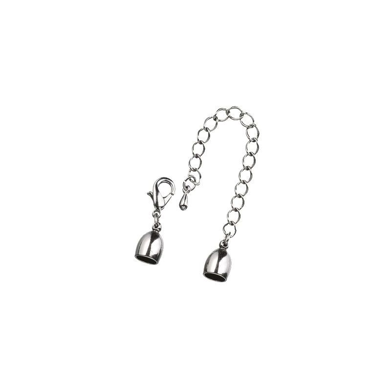 Onyx farbene Endkappen Hohl ø 10 mm, für Halskette mit 7 cm Verstellkette