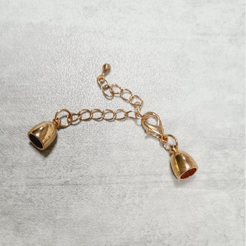 Lot de 3 Embouts creux dorés ø 6 mm, pour collier avec 7 cm de chaînette de réglage