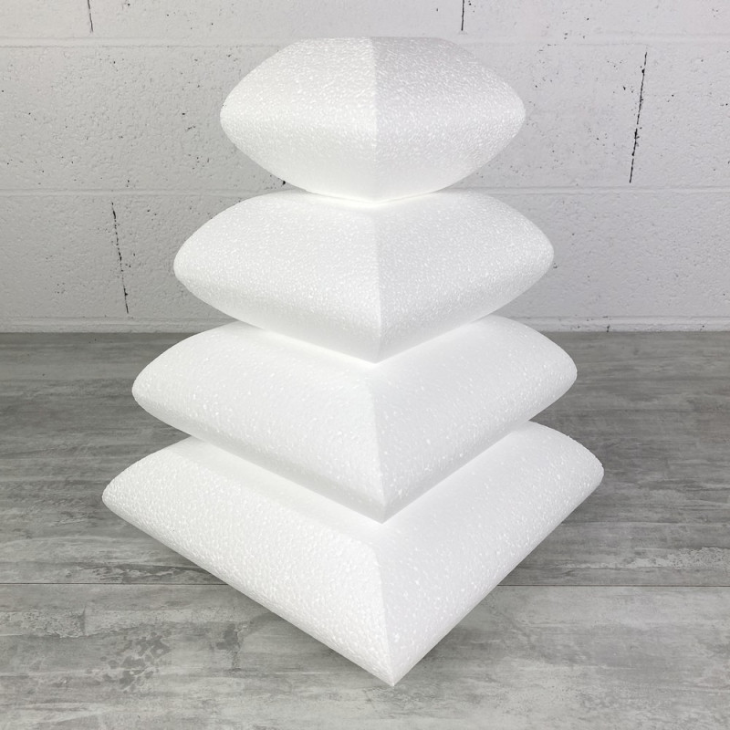 Pièce montée Coussin en Polystyrène, hauteur 40 cm, 4 étages, base 40 cm à 15 cm, Wedding Cake
