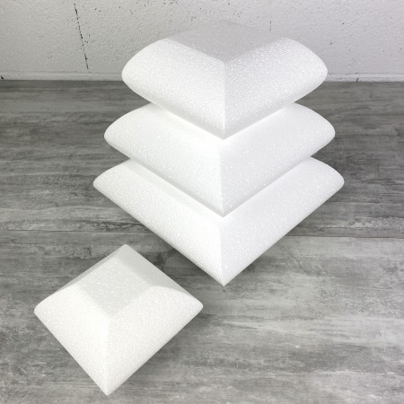 Pièce montée Coussin en Polystyrène, hauteur 40 cm, 4 étages, base 40 cm à 15 cm, Wedding Cake