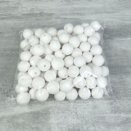 Lot de 100 Boules de 2 cm en ouate de cellulose, Billes blanches en coton compressé de 20mm avec trou