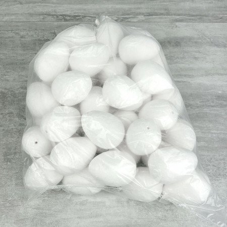 Lot de 50 Oeufs de poule de 6 cm en Ouate de cellulose, avec trou de suspension, en coton compressé