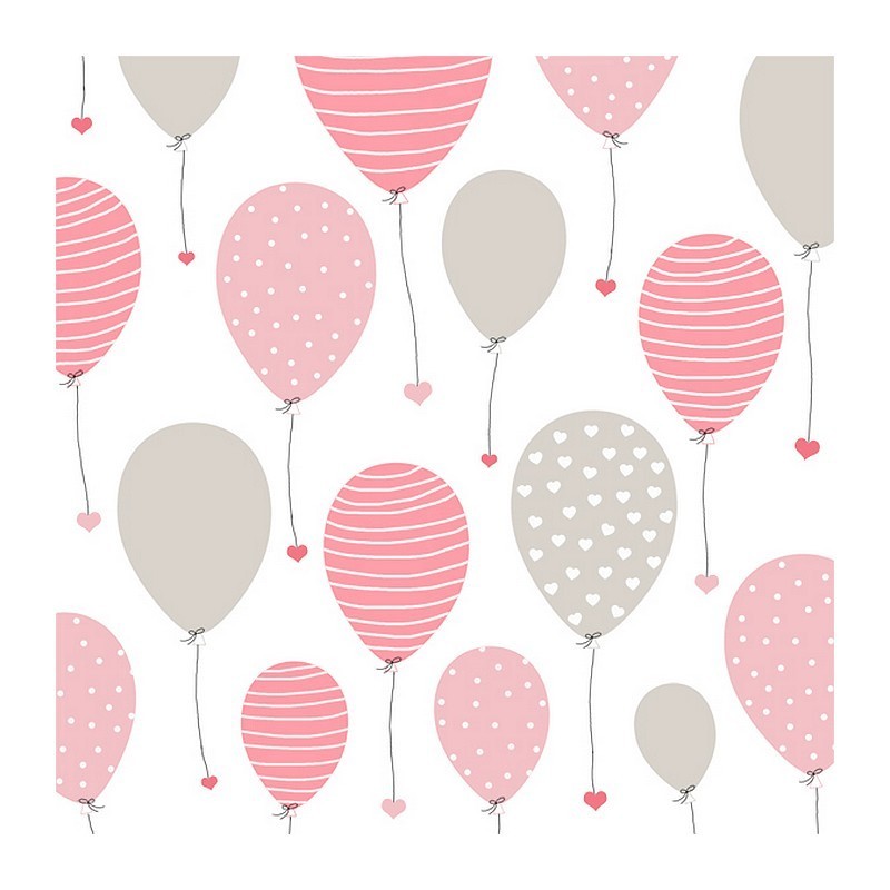 Lot de 20 serviettes en papier motif Ballons sur fond Blanc, 33 x 33 cm, fête et baby shower