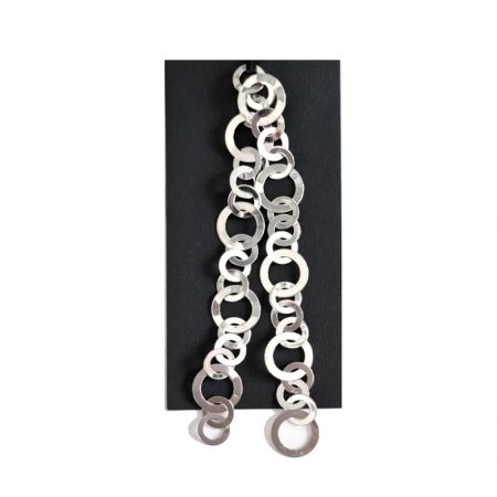 Chaine de bijoux aluminium argenté, 25 cm de long, Maille ronde et plate, réalisation de bijoux DIYa