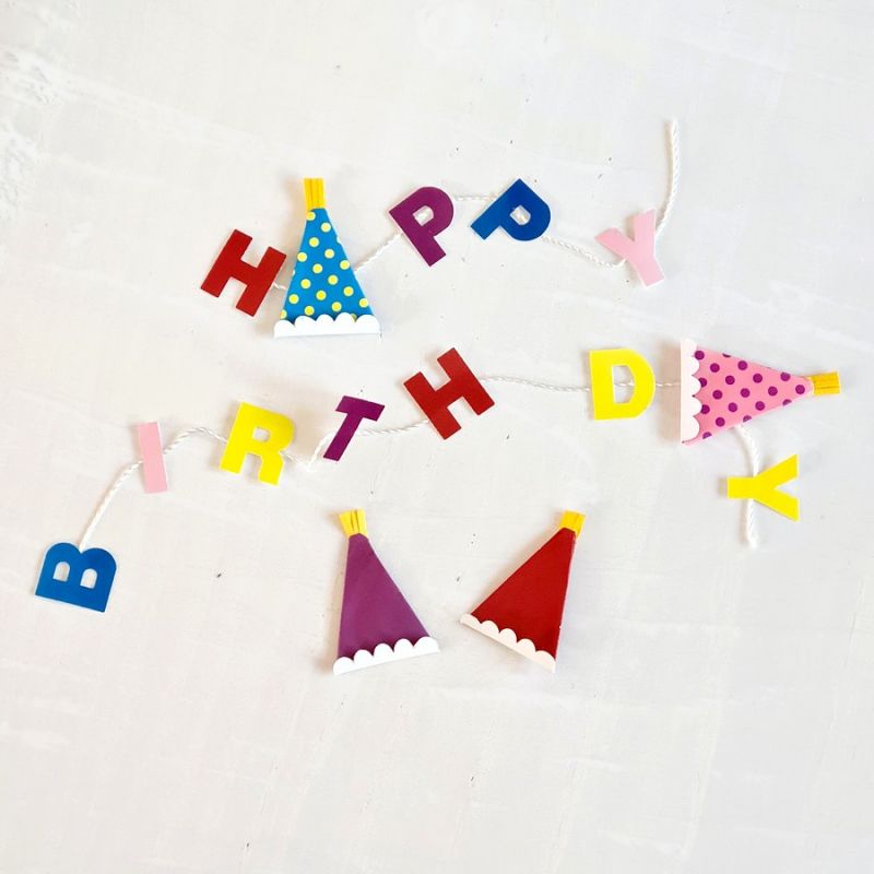 Jolee's Stickers, 4 banderoles colorées Happy Birthday, 16 chapeaux, scrapbooking anniversaire