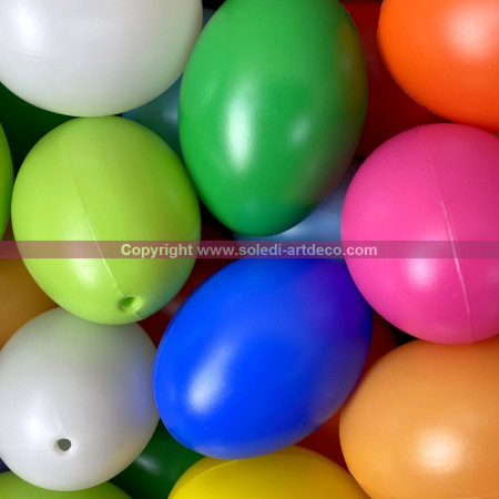 Lot XXXL 900 Oeufs plastique, coloris assortis, 6 cm de haut, non séparables, idéal pour la chasse aux oeufs de pâques