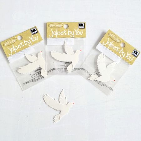 Jolee's Aufkleber, Friedenstaube, perlweiß, Größe 3,5 cm, Scrapbooking für Hochzeits- oder Taufkarten