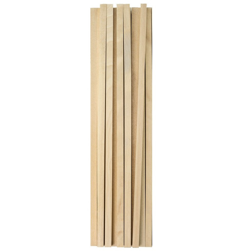 Set mit 10 quadratischen Holzstäbchen, Länge 30 cm, Durchmesser 0,8 cm, Stiele, Stäbchen, Makramee