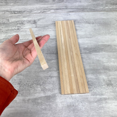 Lot de 10 bâtons en bois carré, longueur 30 cm, diam. 0,8 cm, tiges bâtonnets macramé