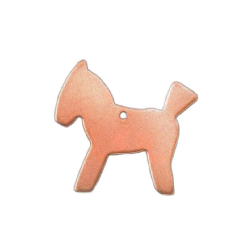10 Horse copper pendants 1 hole, blank 3 x 3 cm, thickness 8 mm, for enamelling
