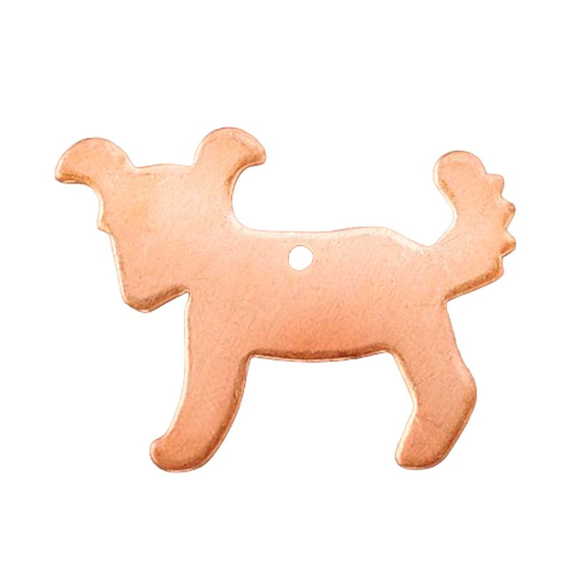 Lot de 10 Pendentifs en cuivre Chien 1 trou, ébauche 2,5 x 3,2 cm, pour émaillage