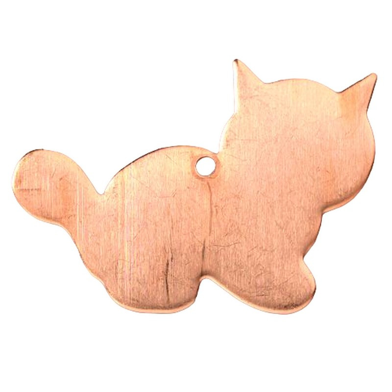 Lot de 10 pendentifs en cuivre Chat 33x33 mm, ébauche pour émaillage