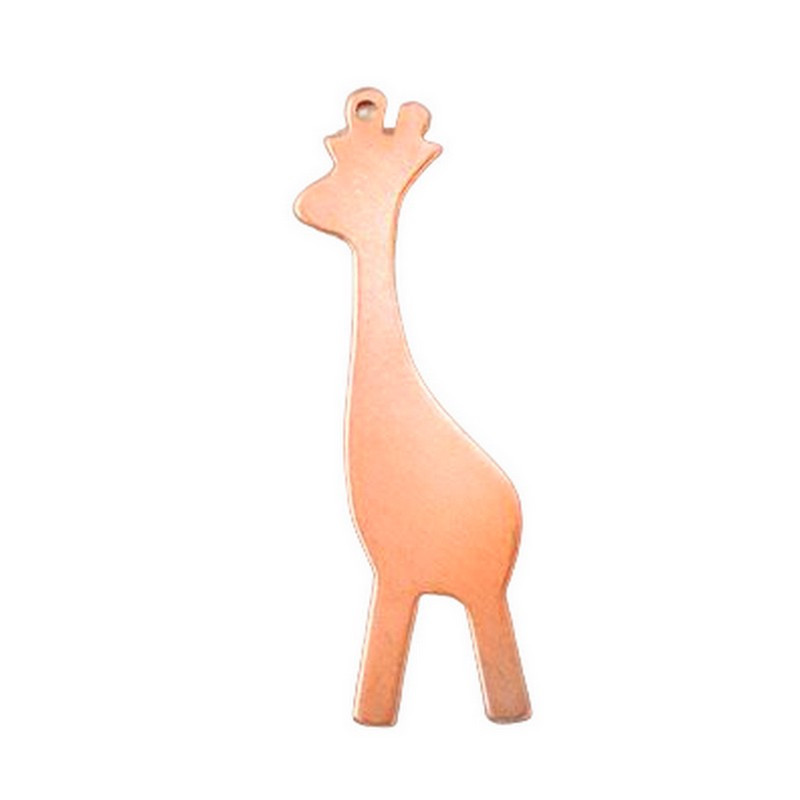 Lot de 10 Pendentifs en cuivre Girafe 1 trou, ébauche 4,3 x 1,4 cm, pour émaillage