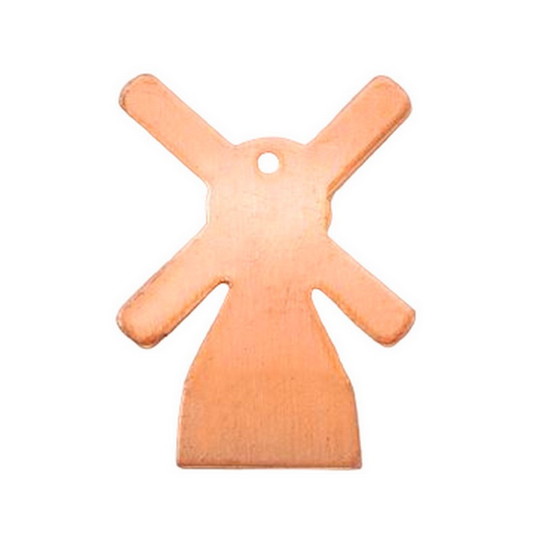 Lot de 10 Pendentifs en cuivre Moulin à vent 1 trou, ébauche 3 x 2,2 cm, pour émaillage