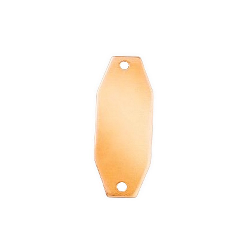 Lot de 10 Pendentifs en cuivre Octogonal, 2 trous, ébauche 30 x 12 x 0.8mm, pour émaillage