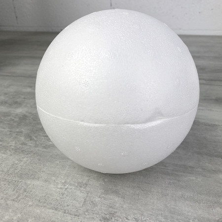 Lot de 2 boules séparables en polystyrène, avec impacts, diamètre 15 cm,  Styro blanc