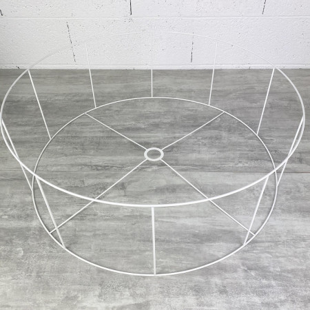 Grande Armature Ronde blanche Haut. 30 cm et Diam. 80 cm, Douille E27, 38mm suspension Abat-jour