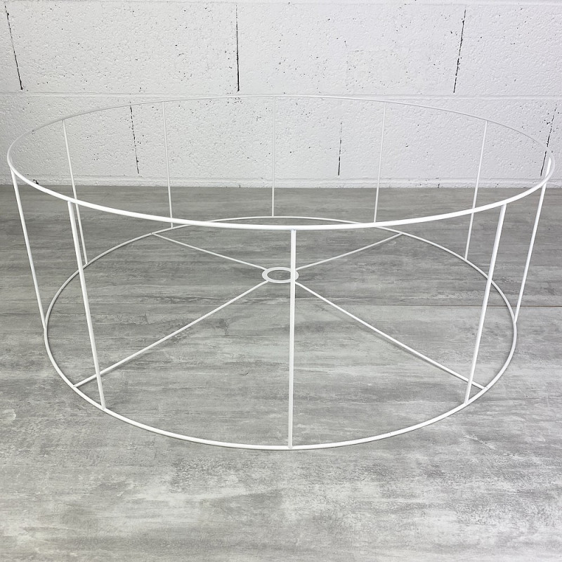 Grande Armature Ronde blanche Haut. 30 cm et Diam. 80 cm, Douille E27, 38mm suspension Abat-jour